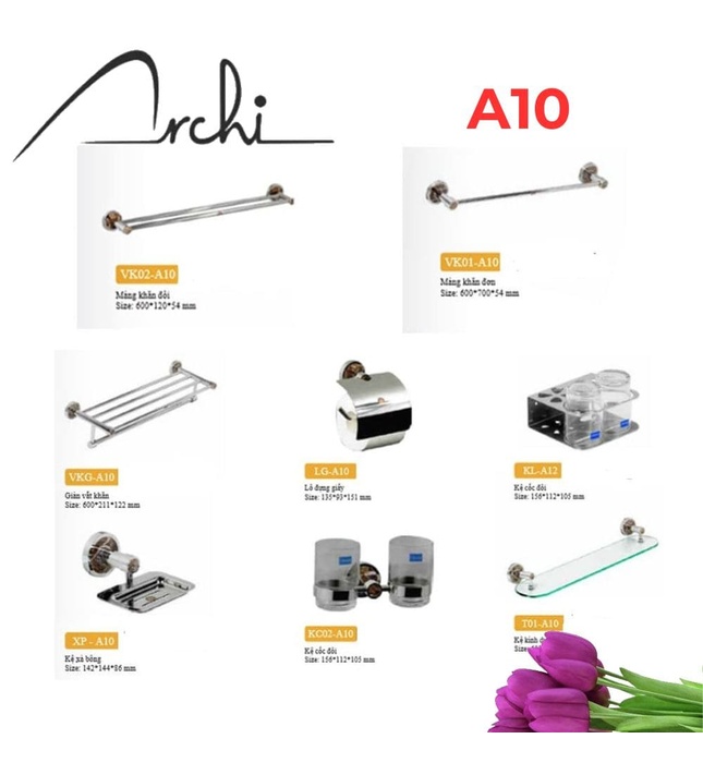 Bộ Phụ Kiện Đúc Bọc Đá 8 món Archi A10