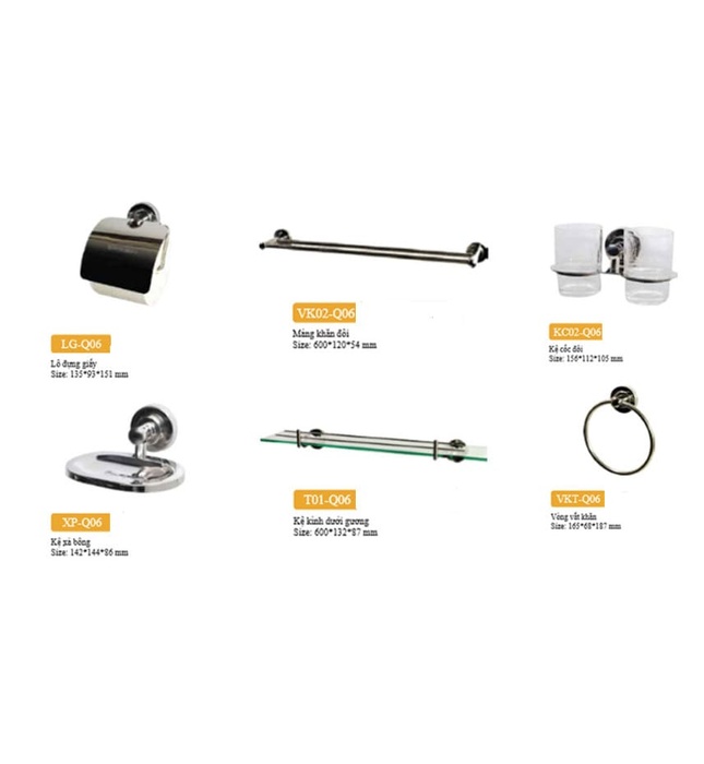 Bộ Phụ Kiện inox 304 6 món Archi Q06