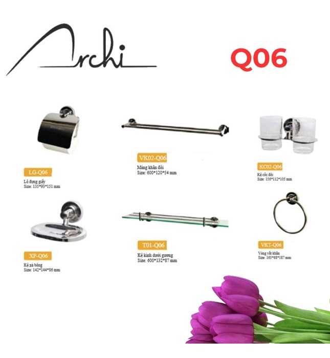 Bộ Phụ Kiện inox 304 6 món Archi Q06