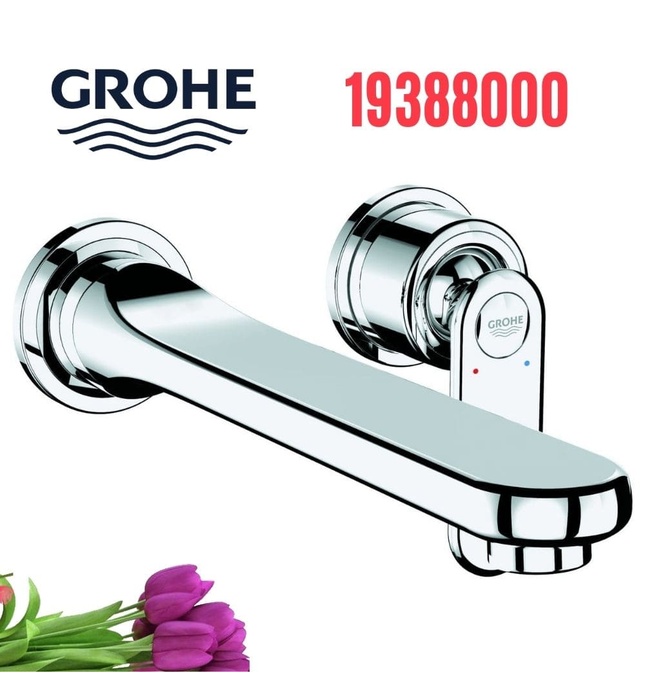 Vòi chậu lavabo nóng lạnh gắn tường 2 chân Grohe 19388000