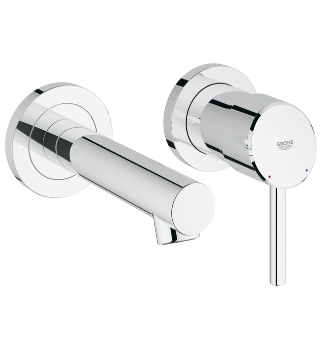 Vòi chậu lavabo nóng lạnh gắn tường 2 chân Grohe 19575001