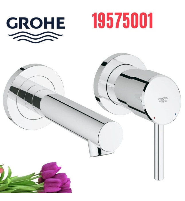 Vòi chậu lavabo nóng lạnh gắn tường 2 chân Grohe 19575001