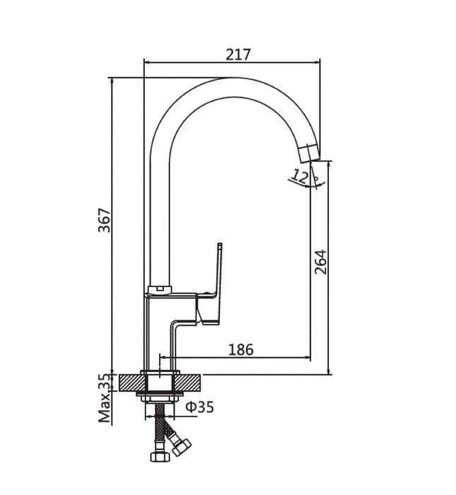Vòi Bếp Nóng Lạnh Paulschmitt PA319K