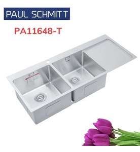 Chậu rửa bát 2 hố 1 bàn phải Paulschmitt PA11648-T