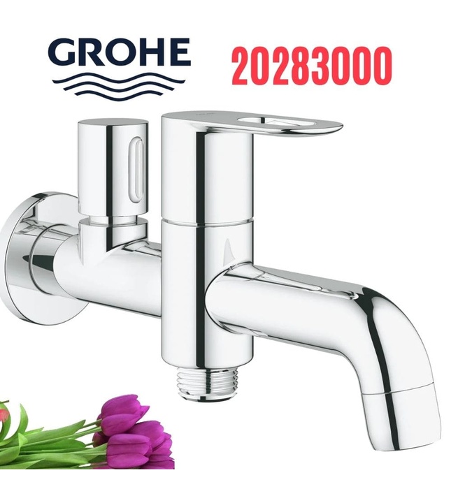 Vòi chậu rửa mặt nóng lạnh 1 chân gắn tường Grohe 20283000