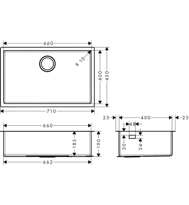 Chậu Rửa Bát 1 hố Hansgrohe 43428809