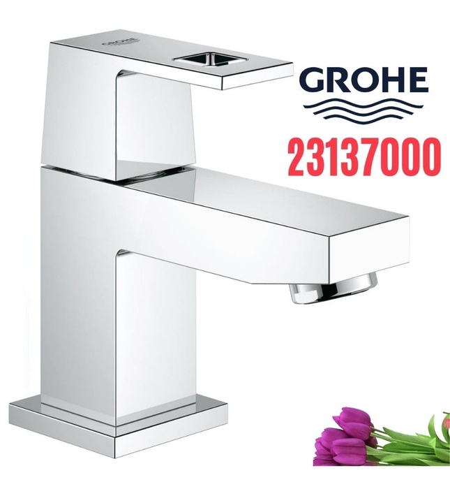 Vòi lavavo nóng lạnh vuông 1 chân thấp gắn chậu GROHE 23137000