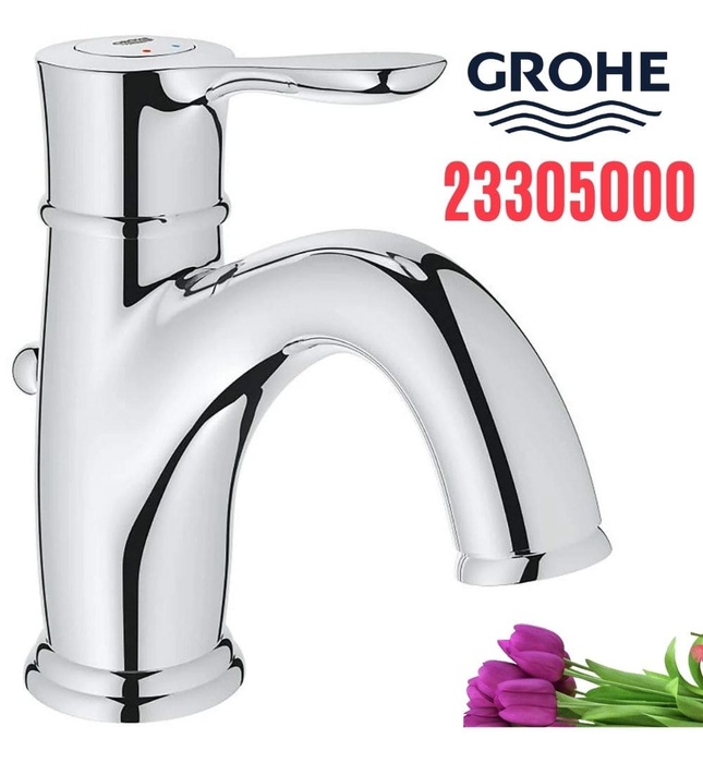 Vòi lavabo nóng lạnh 1 chân gắn chậu thấp Grohe 23305000