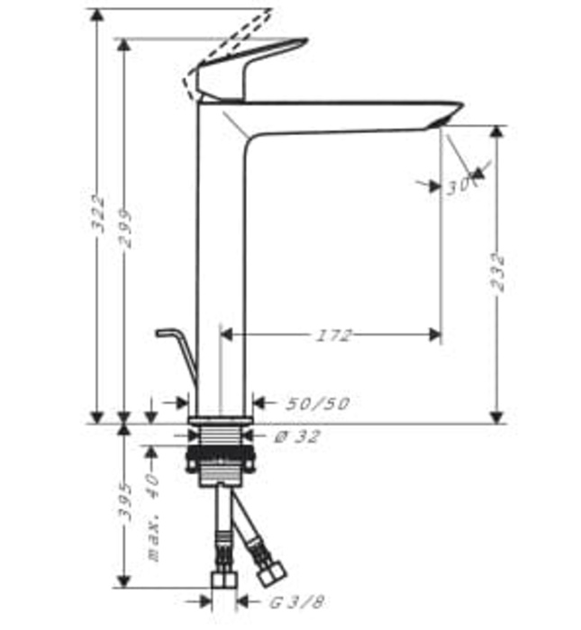 Vòi chậu 1 lỗ Hansgrohe 71257007