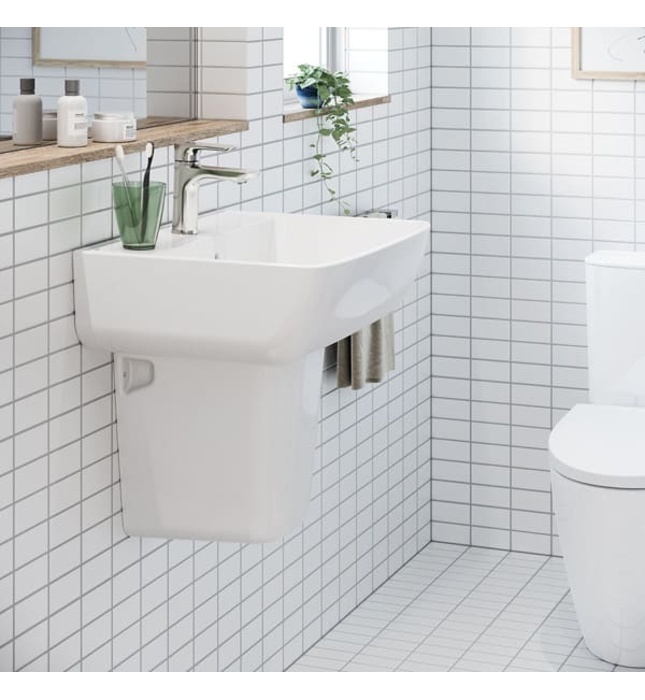 Chậu rửa mặt treo tường chân lửng Inax AL-312V+L-298VC