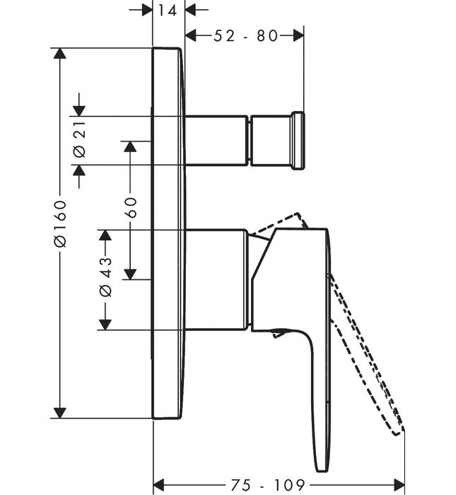 BỘ TRỘN BỒN TẮM HANSGROHE 71449677