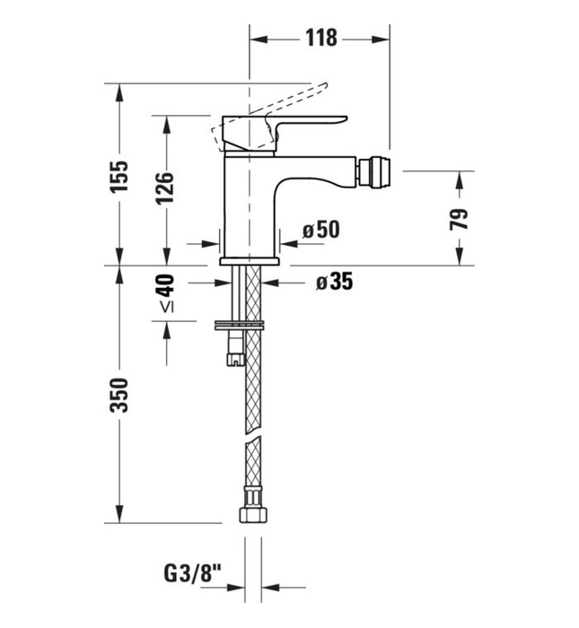 Vòi Nóng Lạnh Lavabo Duravit A12400001010