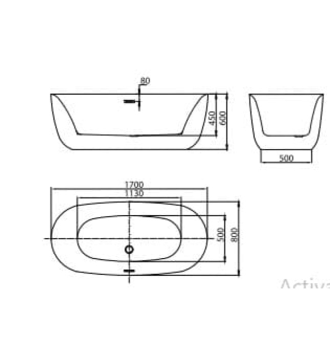 Bồn tắm đặt sàn 1.7m Mowoen MW8223S-170 