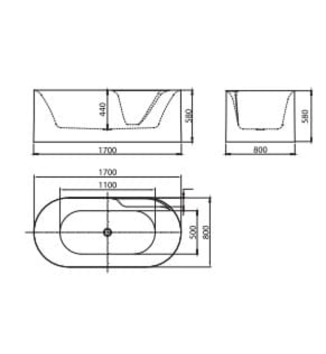 Bồn tắm đặt sàn 1.7m Mowoen MW8266-170.MS
