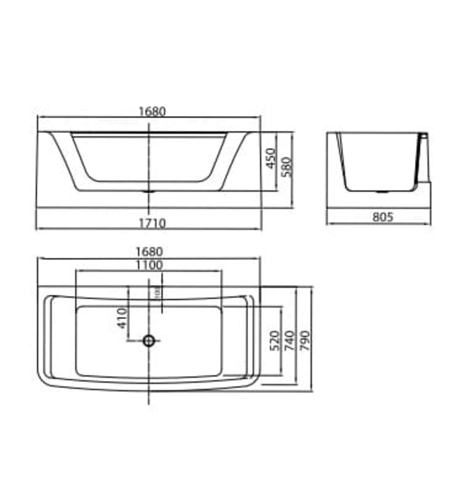 Bồn tắm đặt sàn massage 1.7m Mowoen MW8308-170.MS 