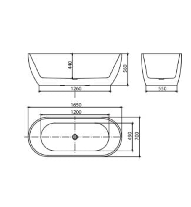 Bồn tắm đặt sàn 1.65m Mowoen MW8226-165