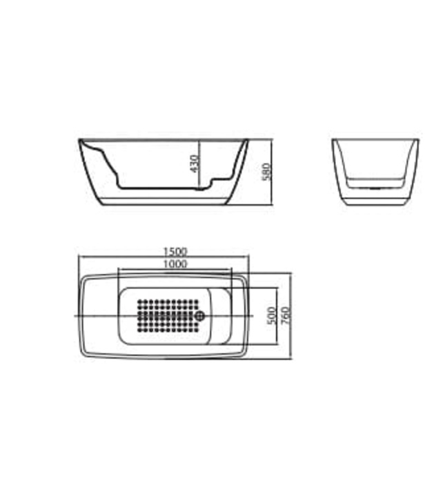 Bồn tắm đặt sàn 1.5m Mowoen MW8316-150