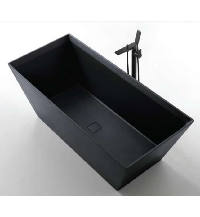 Bồn Tắm Mô Phỏng Đá Tự Nhiên Đặt Sàn 1.7m Mowoen MW001-Matt Black