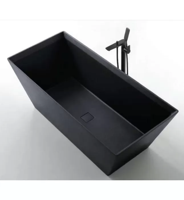 Bồn Tắm Mô Phỏng Đá Tự Nhiên Đặt Sàn 1.7m Mowoen MW001-Matt Black