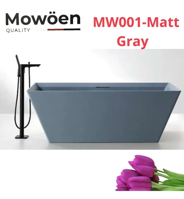 Bồn Tắm Mô Phỏng Đá Tự Nhiên Đặt Sàn 1.7m Mowoen MW001-Matt Gray 