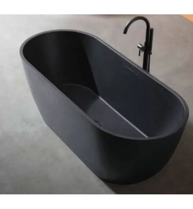 Bồn Tắm Mô Phỏng Đá Tự Nhiên Đặt Sàn 1.7m Mowoen MW002-Matt Black