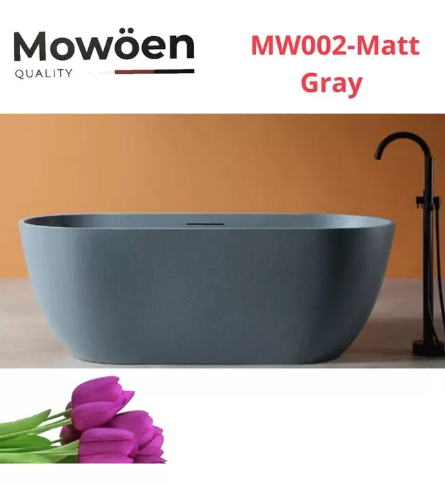 Bồn Tắm Mô Phỏng Đá Tự Nhiên Đặt Sàn 1.7m Mowoen MW002-Matt Gray