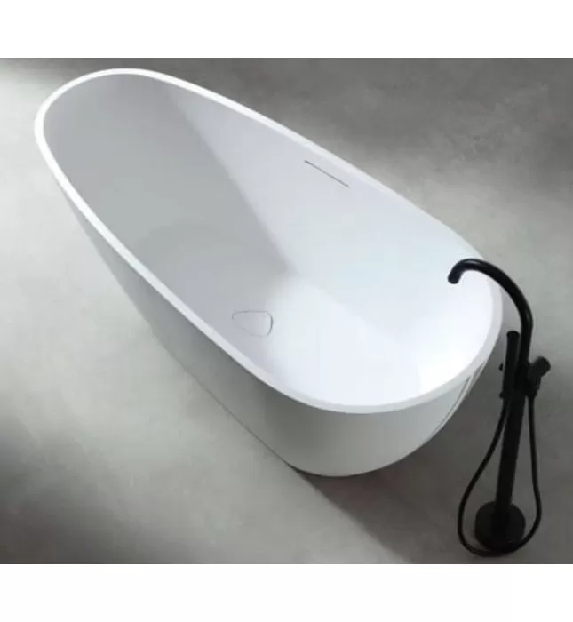 Bồn Tắm Đá Tự Nhiên Đặt Sàn 1.7m Mowoen MW003-Matt White