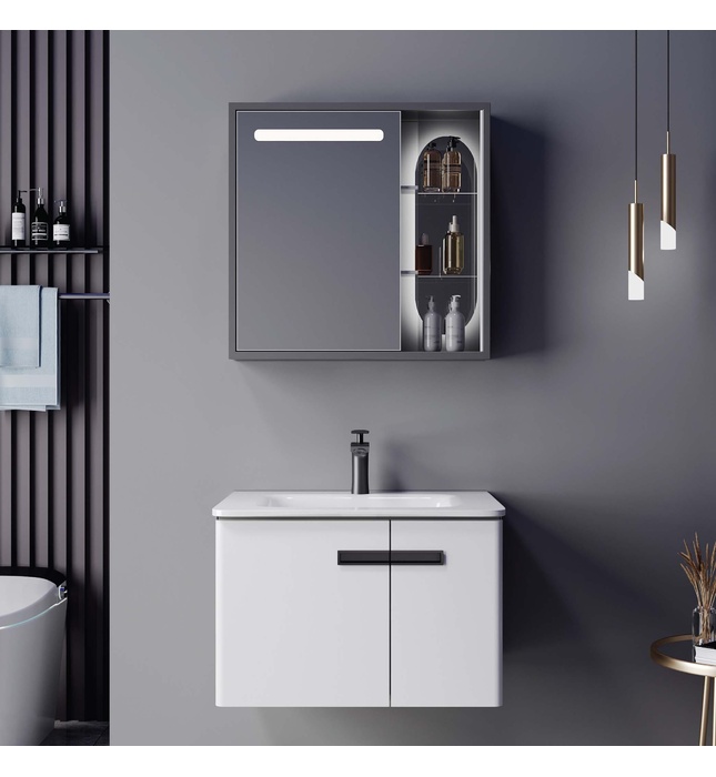 Bộ tủ chậu cao cấp đèn Led Mowoen MW6616-60