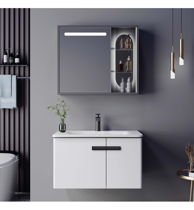 Bộ tủ chậu cao cấp đèn Led Mowoen MW6616-70