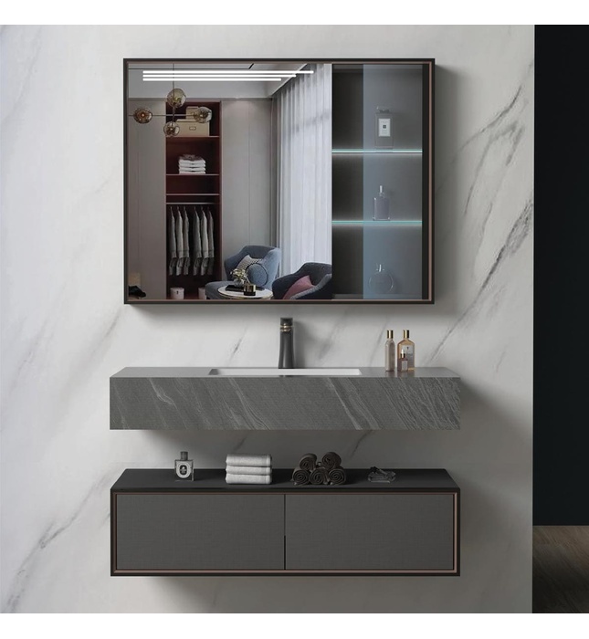 Bộ tủ chậu cao cấp đèn Led Mowoen MW6630-100SB