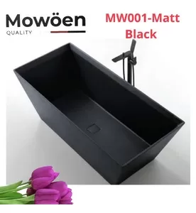 Bồn Tắm Mô Phỏng Đá Tự Nhiên Đặt Sàn 1.7m Mowoen MW001-Matt Black