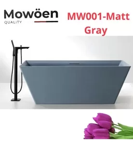 Bồn Tắm Mô Phỏng Đá Tự Nhiên Đặt Sàn 1.7m Mowoen MW001-Matt Gray 