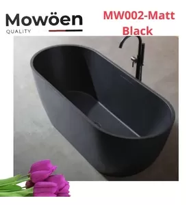 Bồn Tắm Mô Phỏng Đá Tự Nhiên Đặt Sàn 1.7m Mowoen MW002-Matt Black