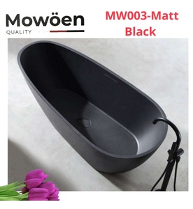 Bồn Tắm Mô Phỏng Đá Tự Nhiên Đặt Sàn Mowoen MW003-Matt Black