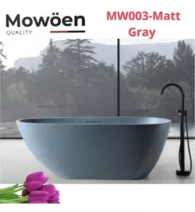 Bồn Tắm Đá Tự Nhiên Đặt Sàn 1.7m Mowoen MW003-Matt Gray
