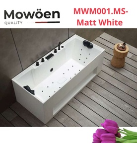 Bồn Tắm Massage Mô Phỏng Đá Tự Nhiên Đặt Sàn Mowoen MWM001.MS-Matt White