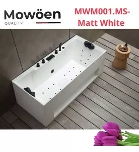 Bồn Tắm Massage Đá Tự Nhiên 1.7m Mowoen MWM001.MS-Matt White