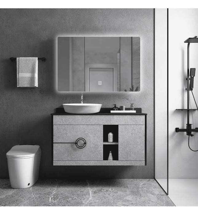 Bộ tủ chậu cao cấp đèn Led Mowoen MW6608R-100