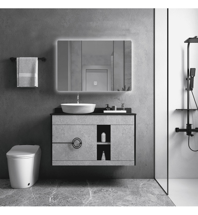 Bộ tủ chậu cao cấp đèn Led Mowoen MW6608R-80