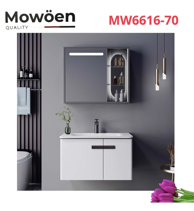 Bộ tủ chậu cao cấp đèn Led Mowoen MW6616-70