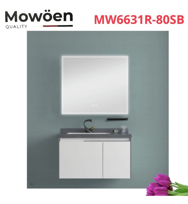 Bộ tủ chậu cao cấp đèn Led Mowoen MW6631R-80SB