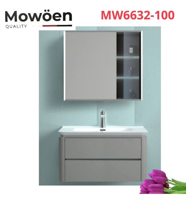 Bộ tủ chậu cao cấp đèn Led Mowoen MW6632-100