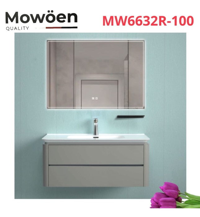 Bộ tủ chậu cao cấp đèn Led Mowoen MW6632R-100
