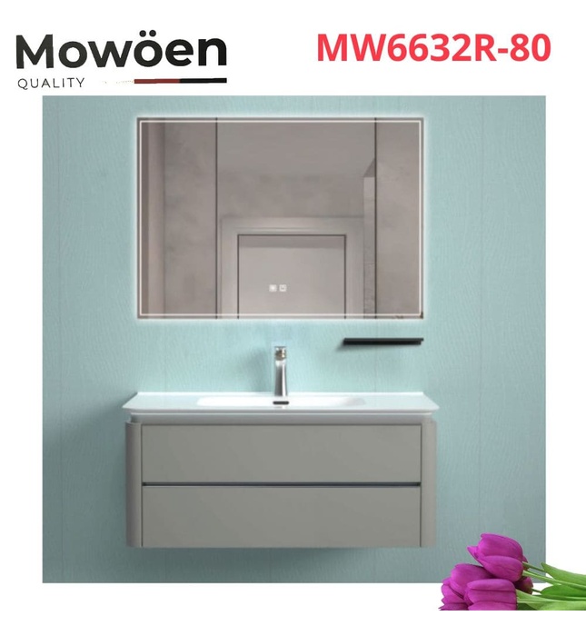 Bộ tủ chậu cao cấp đèn Led Mowoen MW6632R-80
