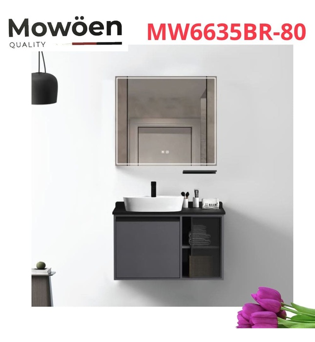 Bộ tủ chậu cao cấp đèn Led Mowoen MW6635BR-80