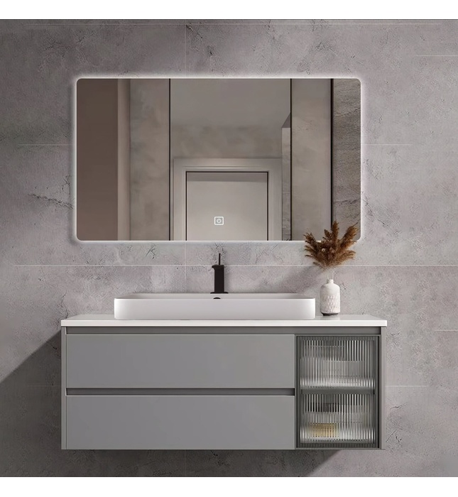 Bộ tủ chậu cao cấp đèn Led Mowoen MW6652GR-80