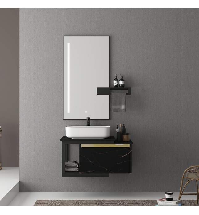 Bộ tủ chậu cao cấp đèn Mowoen MW6801S-80B