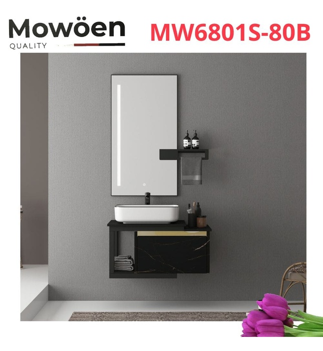 Bộ tủ chậu cao cấp đèn Mowoen MW6801S-80B