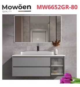 Bộ tủ chậu cao cấp đèn Led Mowoen MW6652GR-80