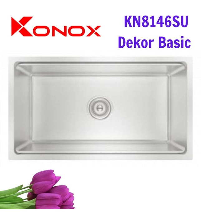 Chậu rửa bát 1 hố đúc âm chống xước Konox KN8146SU Dekor Basic